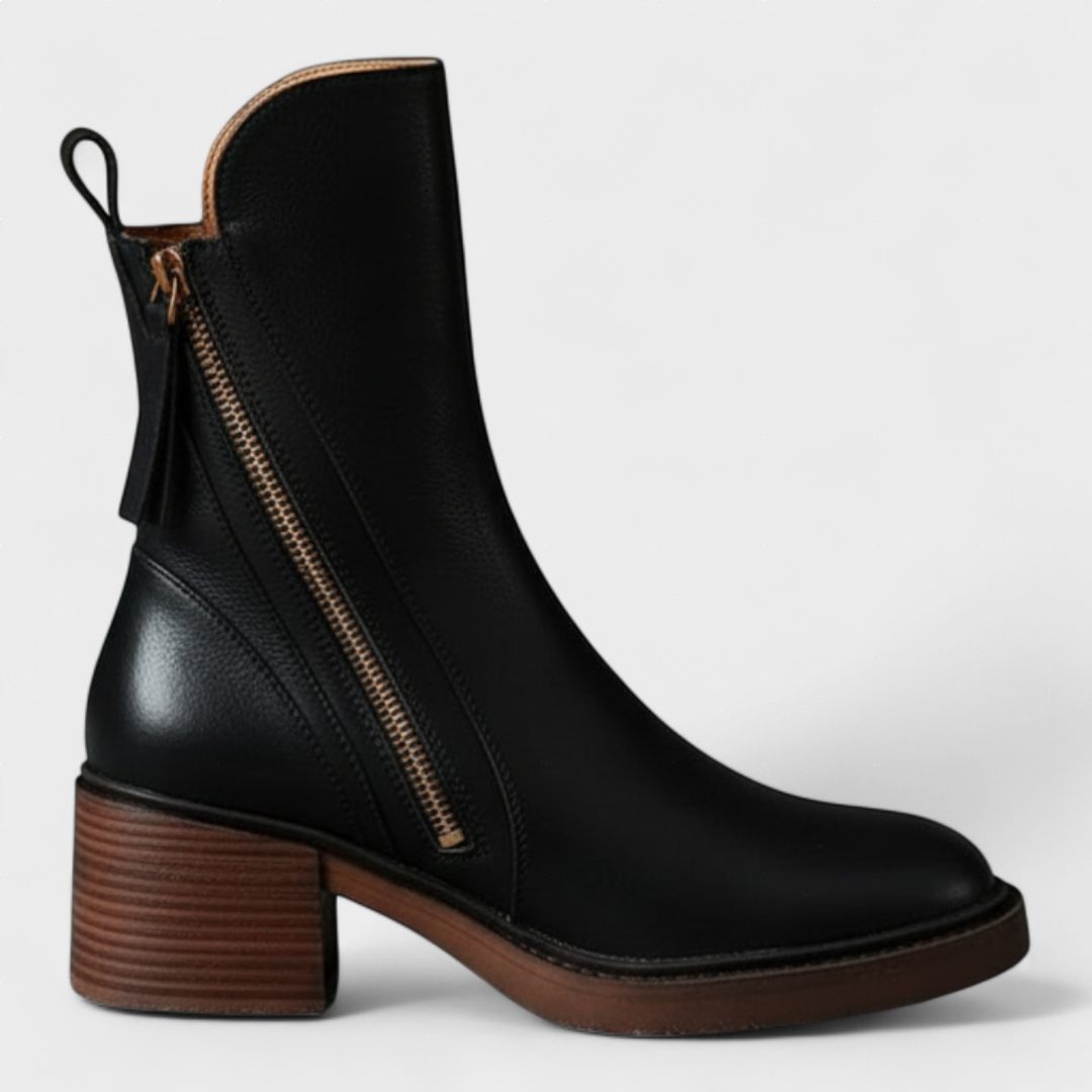 Clara - Bota de Couro Elegante