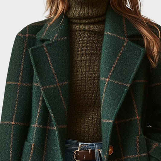 Adriana - Casaco Xadrez Elegante