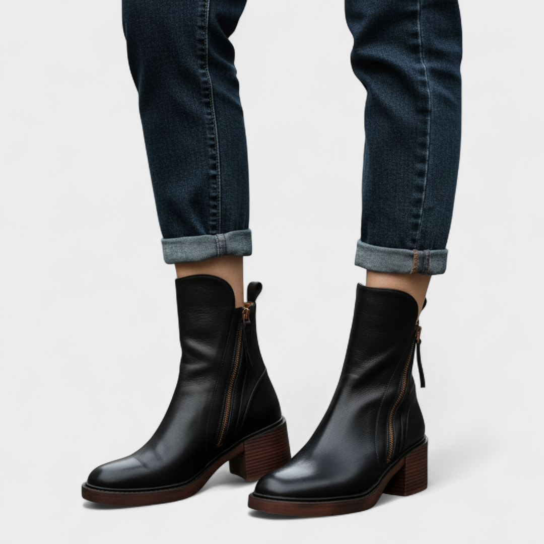 Clara - Bota de Couro Elegante