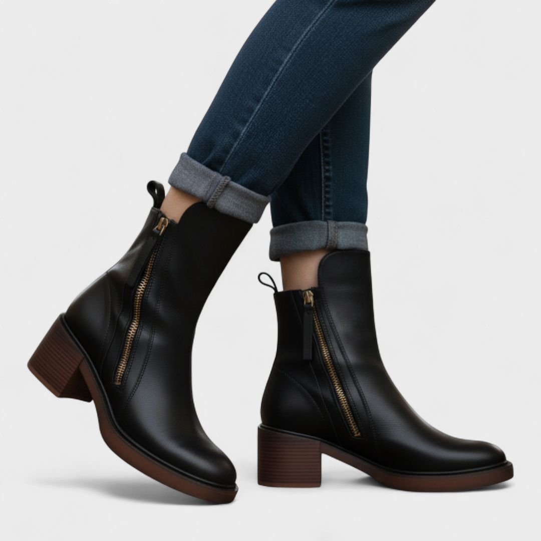 Clara - Bota de Couro Elegante