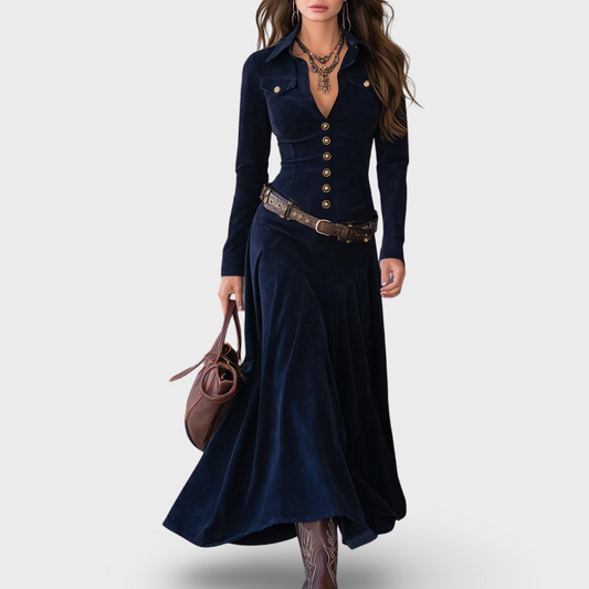 Ana - Vestido Contemporâneo de Veludo