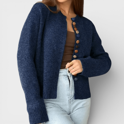 Nicole - Cardigan com Detalhe de Botões Coloridos